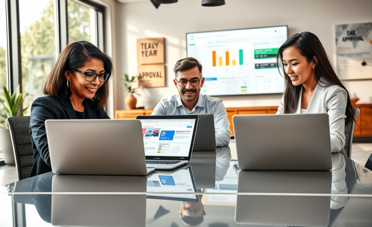 An image depicting a user-friendly online approval workflow for efficient document management.