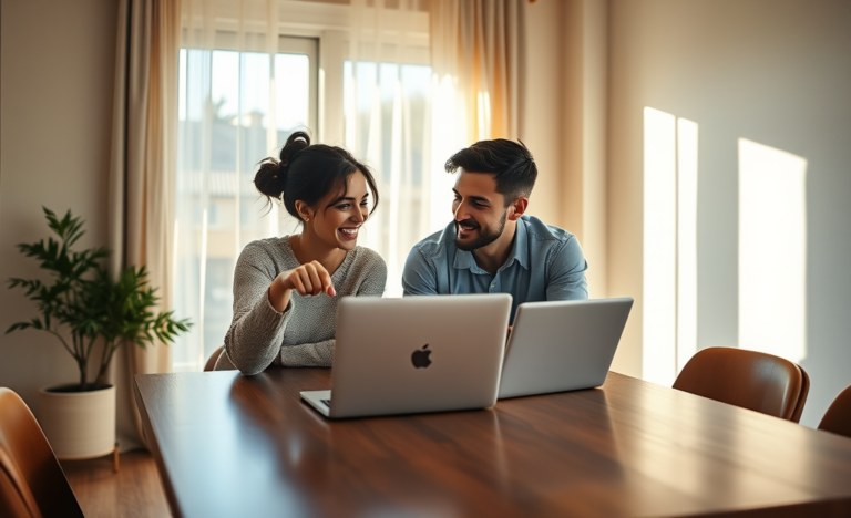 A person comparing mortgage rates on a laptop, highlighting low rate opportunities.