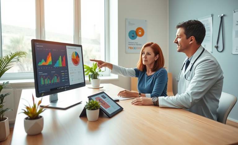 A healthcare professional consulting with a patient, illustrating immediate results.