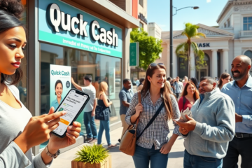A person holding cash with a relieved expression, symbolizing quick access to money without bureaucratic delays.