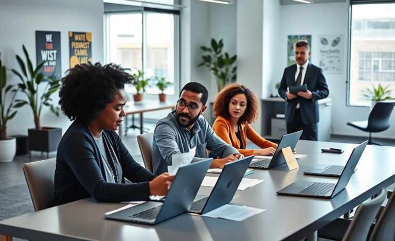 A visual representation of the importance of simulation in hiring processes, showcasing candidates in realistic job scenarios.