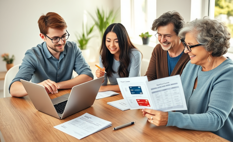 A person comparing various credit card offers on a computer.